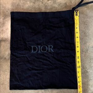Authentic Dior Black Drawstring Dust Bag with Logo